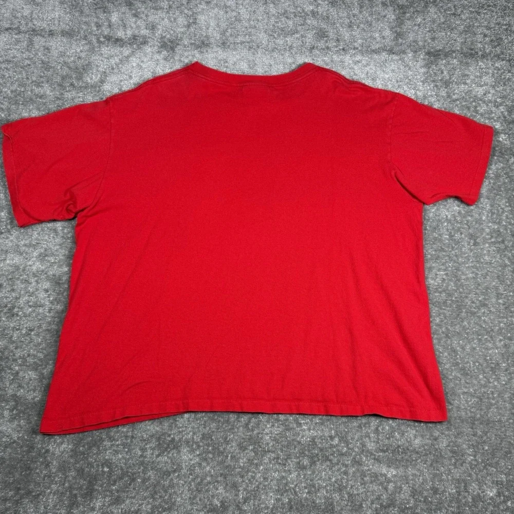 Vintage Reebok‎ T-Shirt Men's XL Red Short Sleeve Crew Neck Pocket Single Stitch